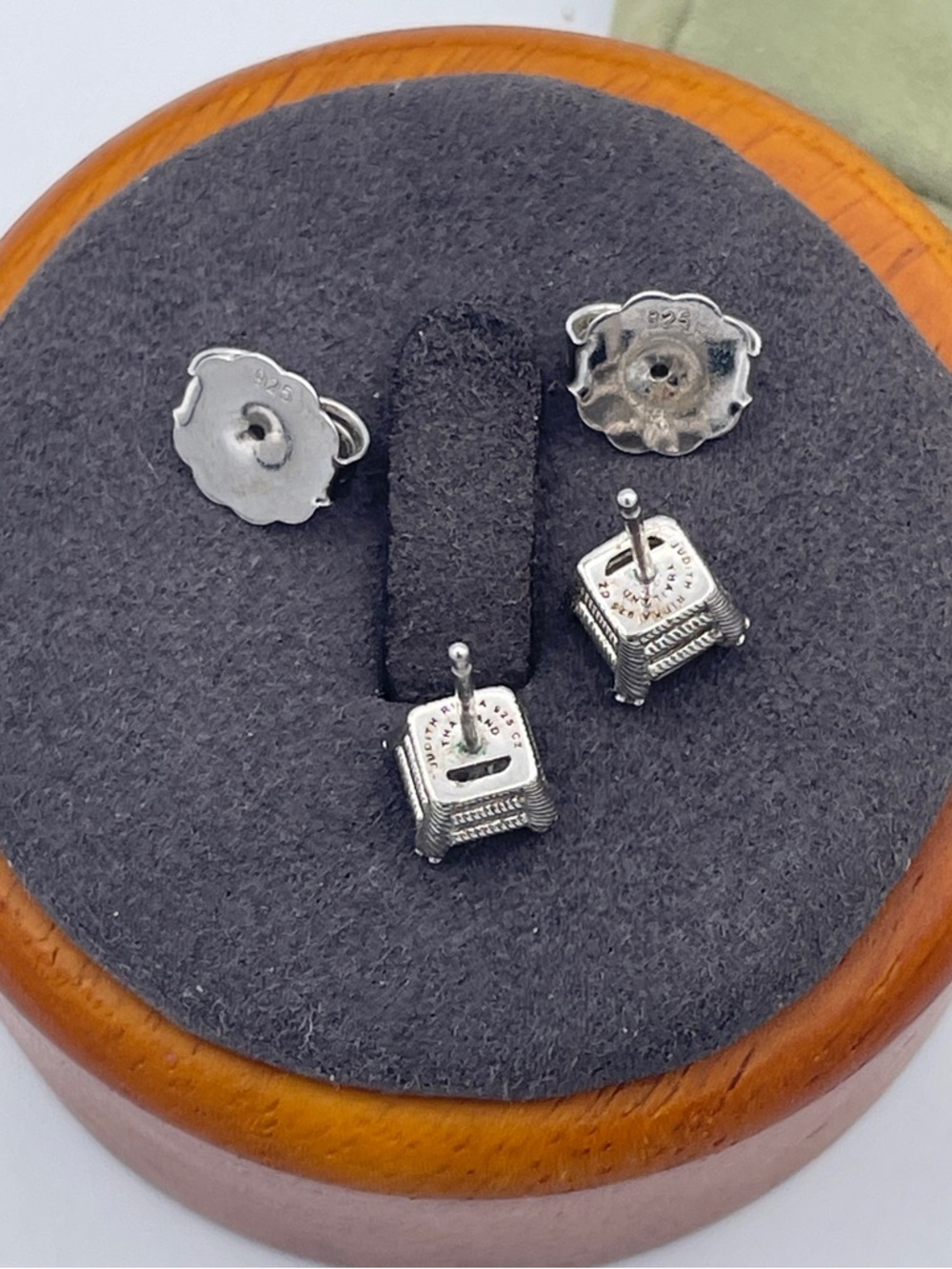 Judith Ripka Clear Stone Asscher-Cut Stud Earrings in Silver Tone - Picture 4 of 6